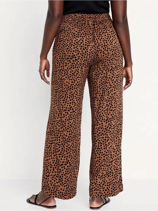 Old Navy Pants - Old Navy Wide-Leg Leopard Print Pants in Brown and Black
